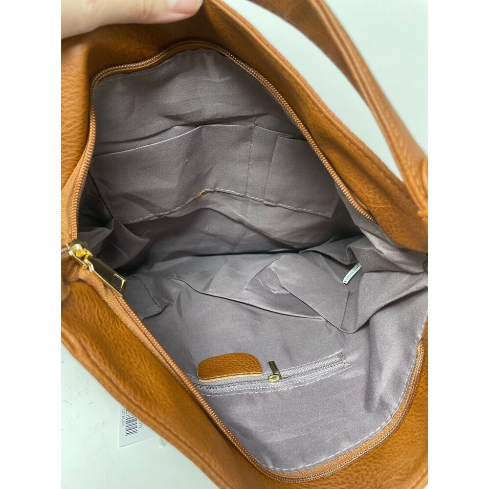 AR New York Brown Faux Leather Grommet Hobo Shoulder Bag with Tassel NWT‎ - Picture 5 of 5